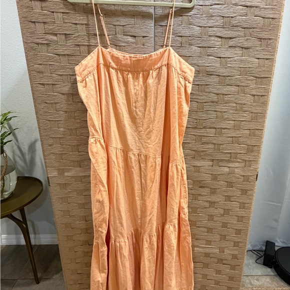 Abercrombie & Fitch Orange Creamsicle Linen Blend Maxi Dress Size XL Tall - Picture 5 of 5